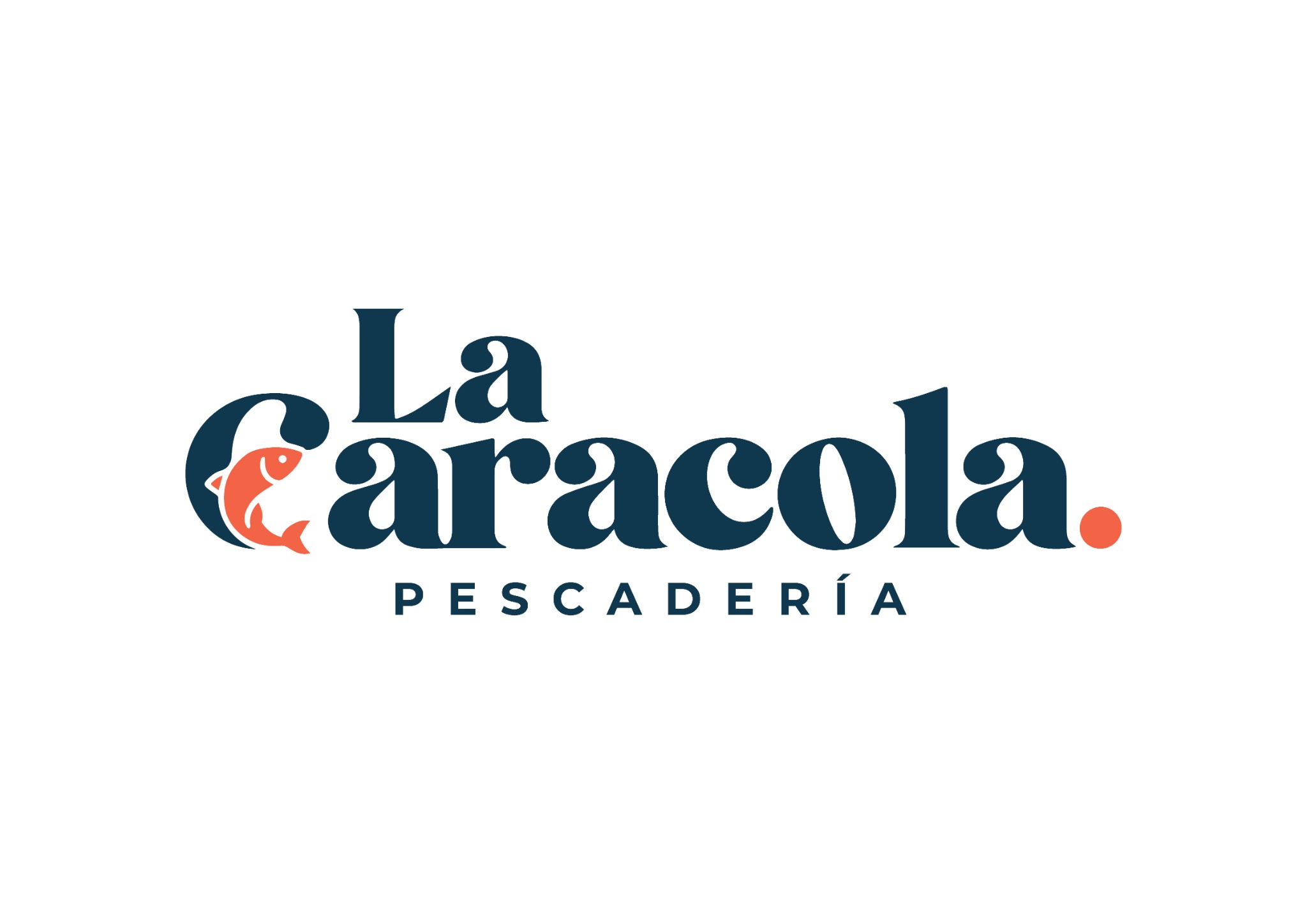 Logotipo principal de Pescadería La Caracola sobre fondo blanco