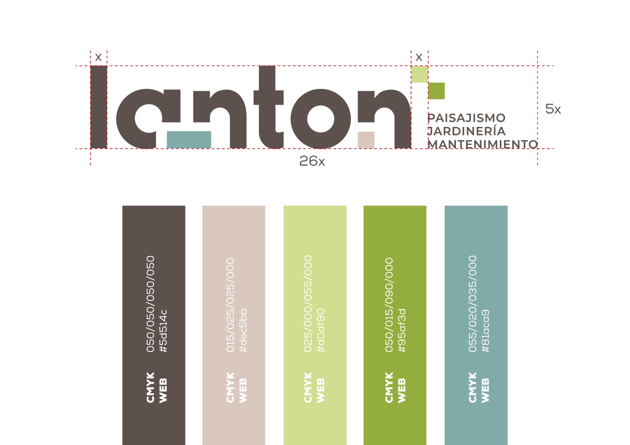 Construcción del logotipo y paleta cromática de Lanton
