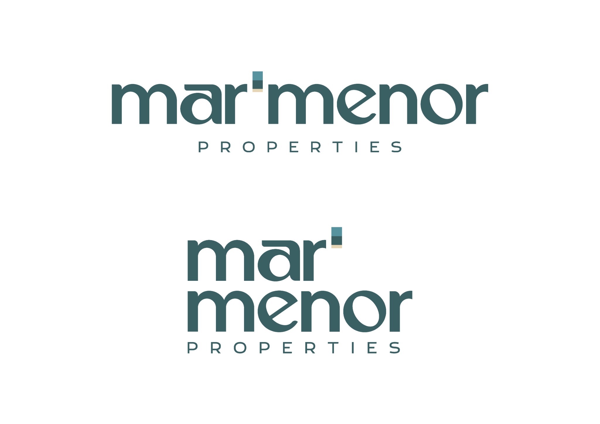 Versiones horizontal y vertical del logotipo Mar Menor Properties